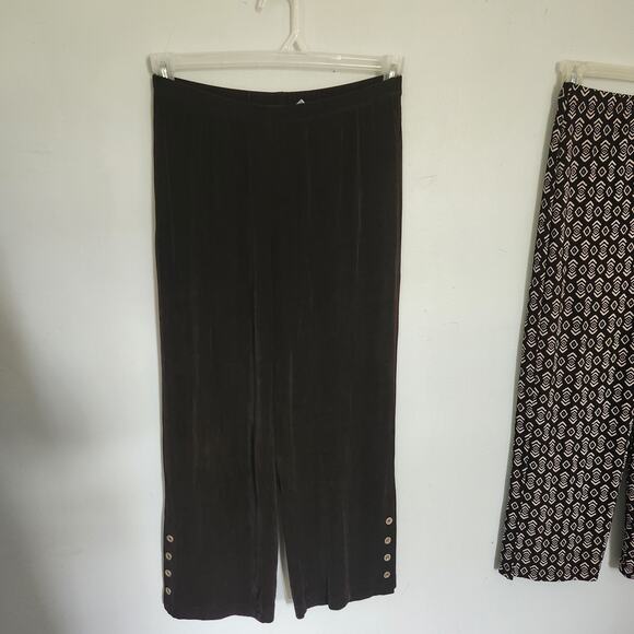 Chico's Travelers 2 Piece Capri Cropped Pants Slinky Knit Brown Size 0 Small - Picture 2 of 10